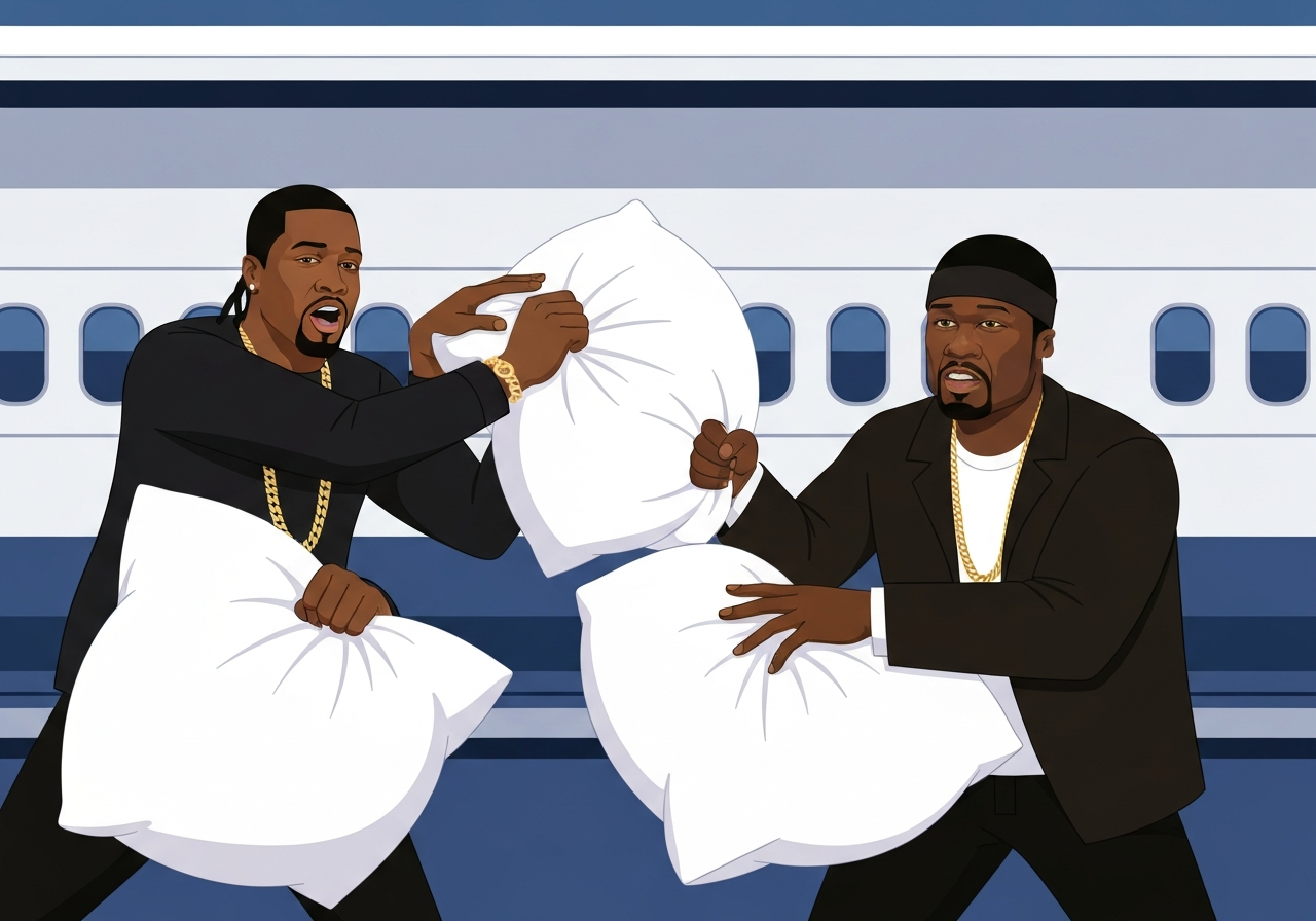 ja-rule-50-cent-pillow-flight-sfo