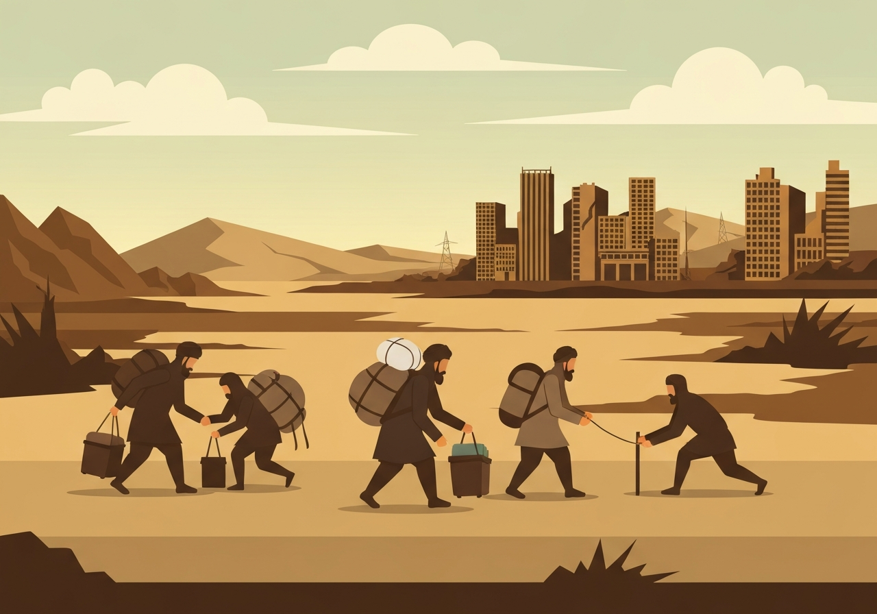 afghans-flee-iran-border