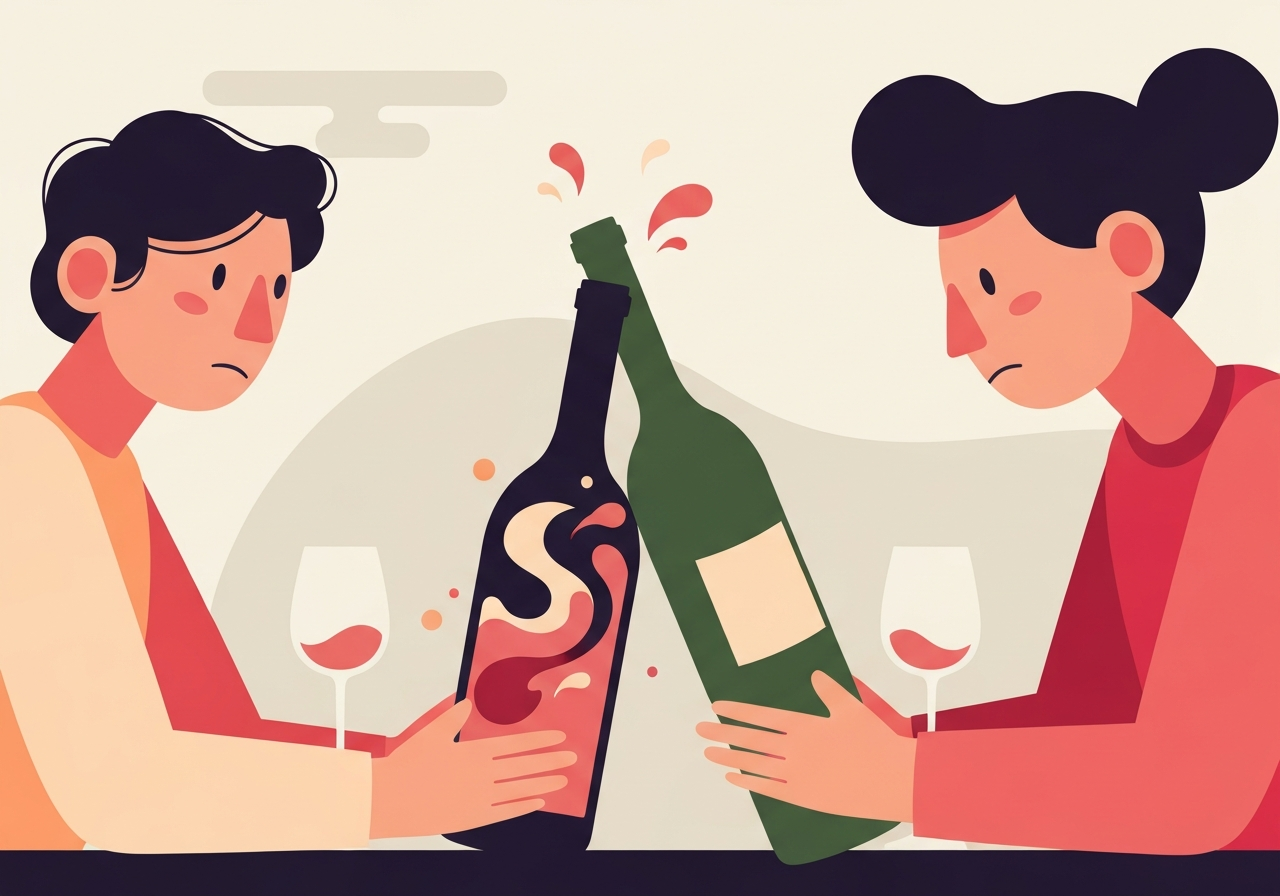 sharing-bottle-wine-fading